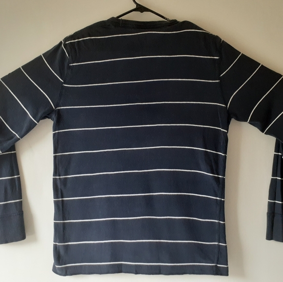 American Eagle Outfitters men's navy blue stripe long sleeve top size M - Picture 4 of 8